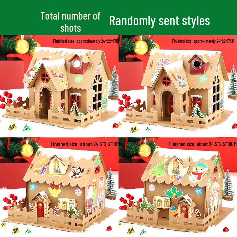 Luminous DIY Gingerbread Snow House Kit for Kids - Handmade Christmas Decoration