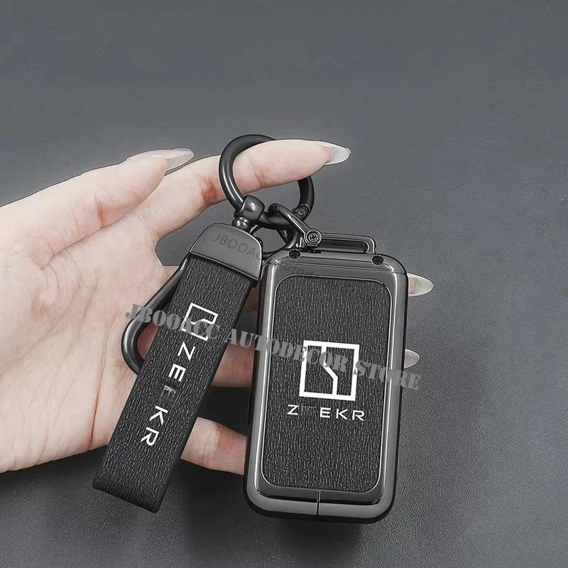 Car Key Fob Cover For Geely Zeekr 9X Max Ultra 001 Car Remote Protective Case Shell Keychain Bag With Ring Interior Accessories