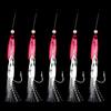 15/30Pcs Luminous Sabiki Rig Glow-in-the-dark Fish Skin Lure Rig Fishing Bait Rig with Hook Invisible Line Saltwater Freshwater Fishing Accessories