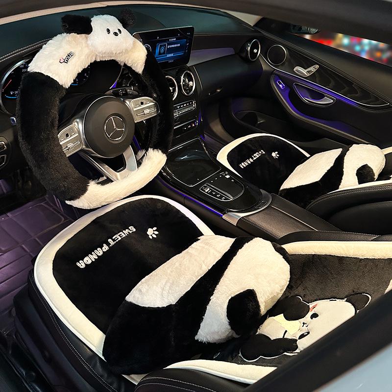 Plush Panda Heated Car Seat Cushion - Universal, Year-Round Comfort