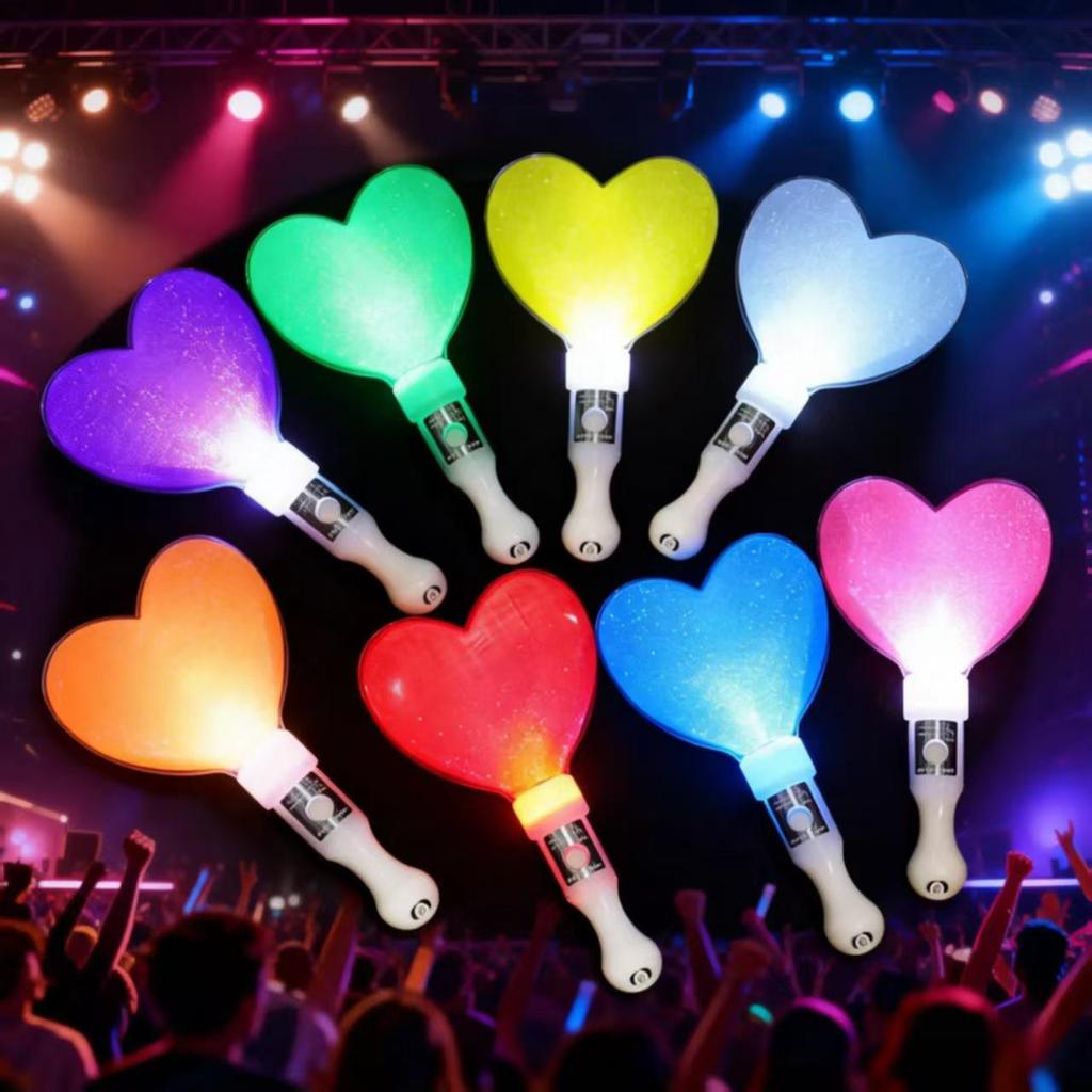 LED Heart Glow Stick for Concerts and Campus Events - Handheld Cheering Prop
