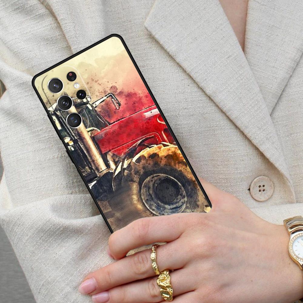 Red Tractors Car Cell Phone Case for Samsung Galaxy S26 Ultra S25 S24 S23 S22 S21 S20 Note10 Cover