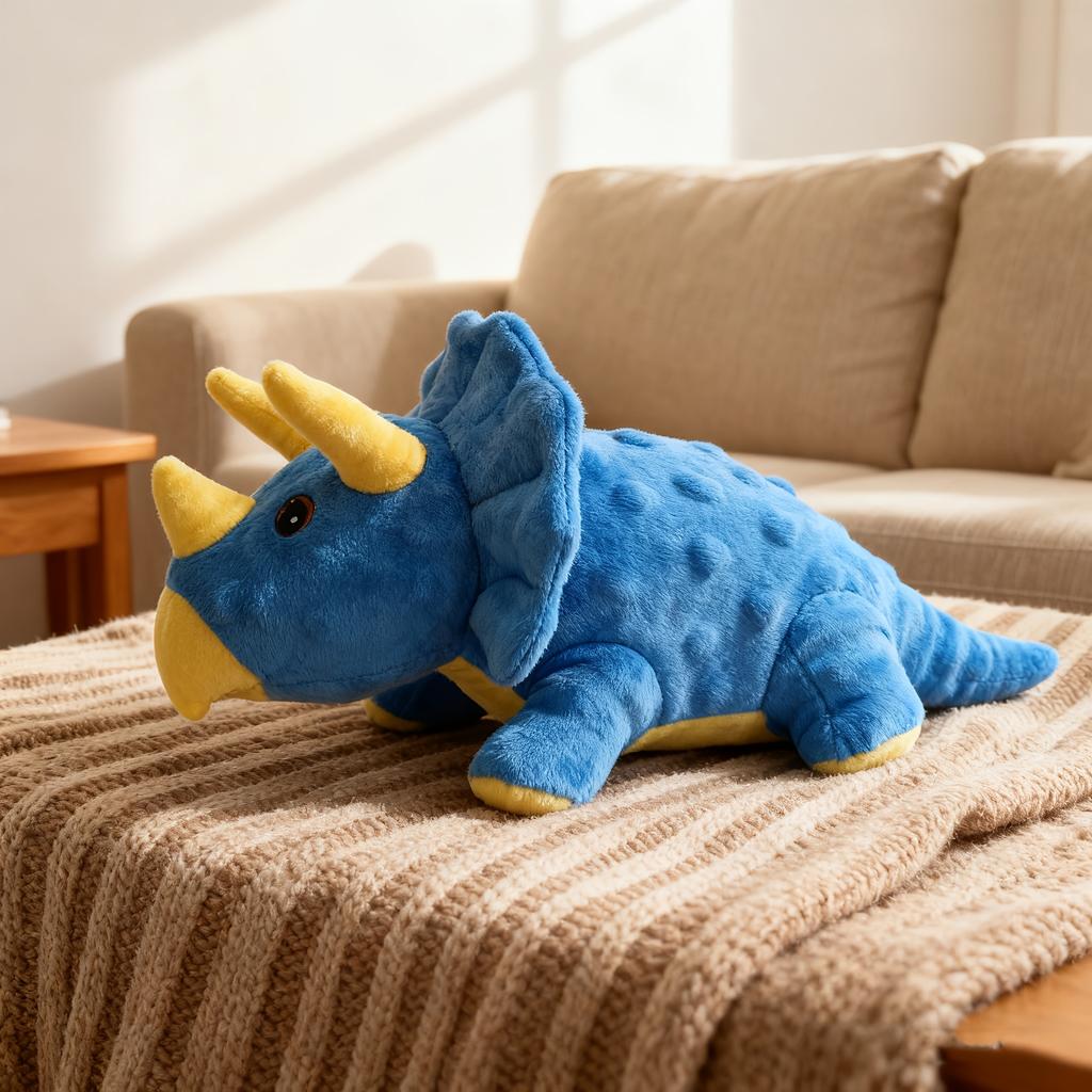 Pet-Resistant Chewable Plush Interactive Toy with Sound, Dinosaur Shape, Suitable for Large, Medium, and Small Pets Such as Cats an