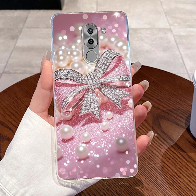 Jelly Casing For Huawei GR5 2017 / Mate 9 Lite / Honor 6X Clear Silicone Soft TPU Back Cover Cute Cat Rabbit Heart Phone Case