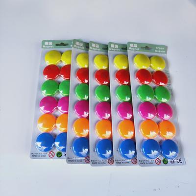 White Board Magnetic Nail Office Color Magnet Round Magnetic Clasp 32mm Magnetic Bead Magnetic Paste Teaching Aid Magnet 12pcs/ Sets 2020