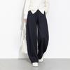 Women's High Rise Drawstring Wide Leg Sweatpants Loose Fit Curved Pants 2025 Winter Fleece Lined Thick Casual Trousers