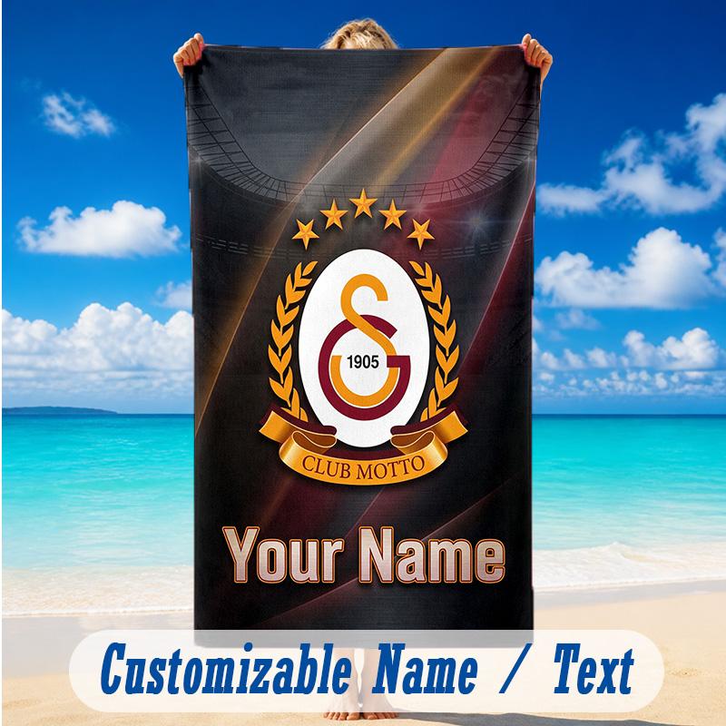 Beach Towel Custom Name Text, Quick Dry Large Towel For Beach HomeGalatasaray FC