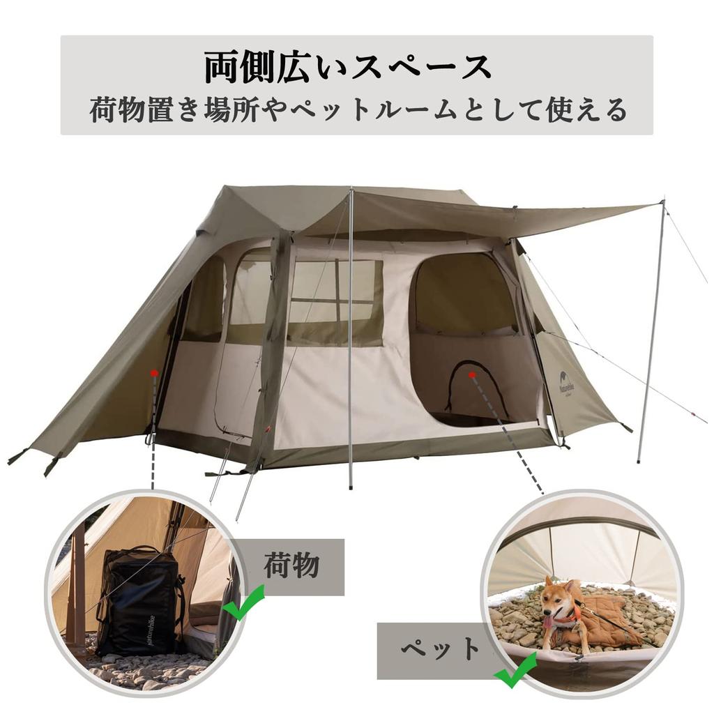 Naturehike Official Shop One Touch Tent Simple Tent UV Protection Water Pressure Resistant PU2000mm Lightweight Breathable Canopy Included Easy Setup