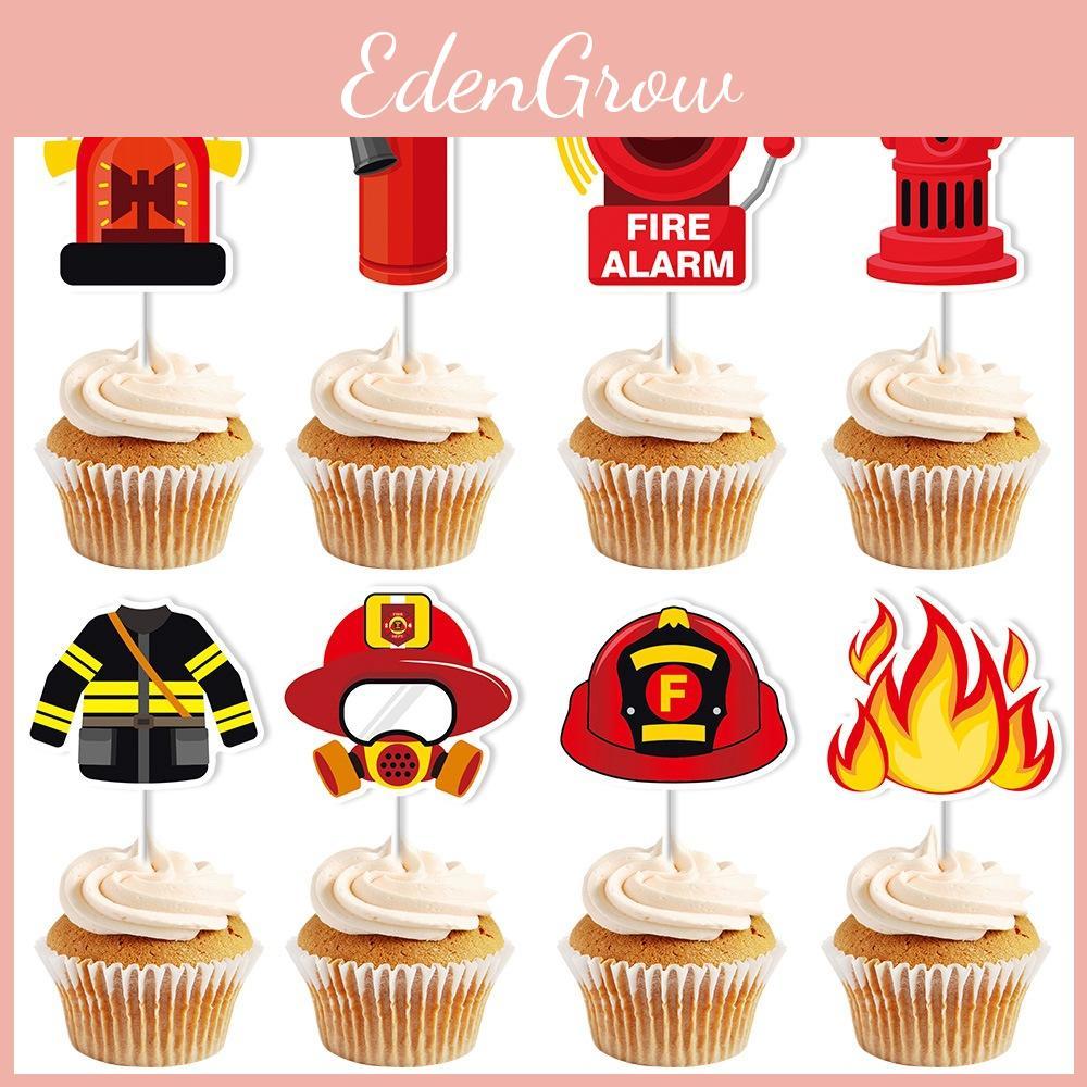 Birthday Themed Fire Cake Decoration Plugin Eight Piece Sets Party Props