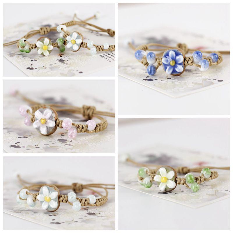 Broken Bridge Ceramic Floral Handmade Bracelet - Women's Fashion Jewelry