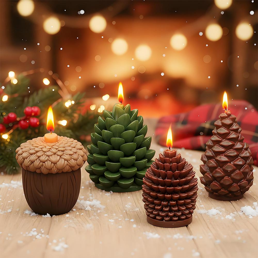 3D Pine Cone Silicone Candle Mold DIY Christmas Pinecone Aromatherapy Plaster Candle Making Mold Acorn Cone Handmade Home Decor