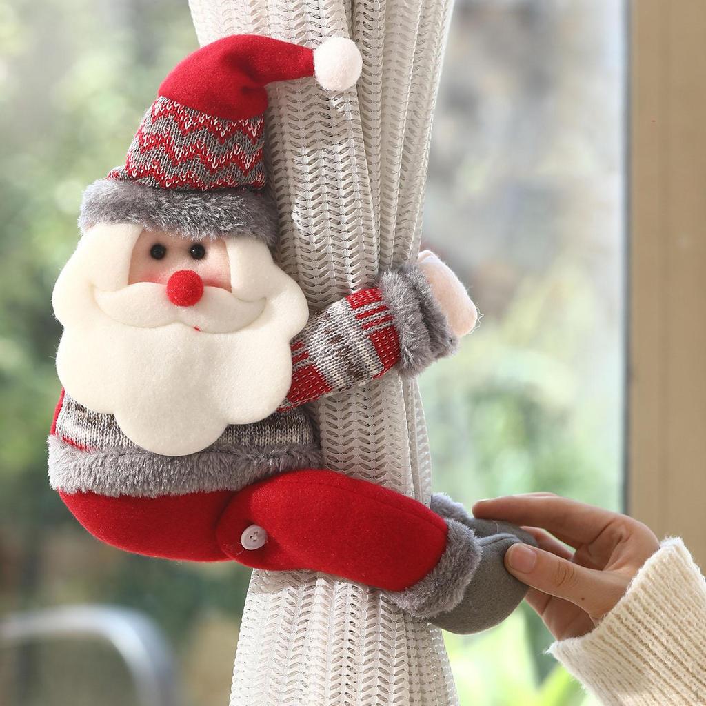 Christmas Curtain Tieback Buckle Cartoon Creative Decorative Ornaments Fastener Xmas Doll for Hotel
