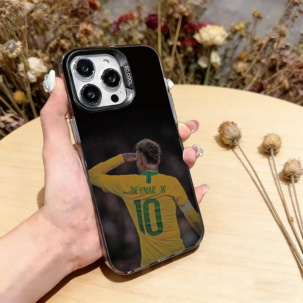 Football Star 10 N-Neymar Phone Case For iPhone 17,16,15,14,13,12,11 Plus,Pro Max,XS,Colorful Silver Black Cover