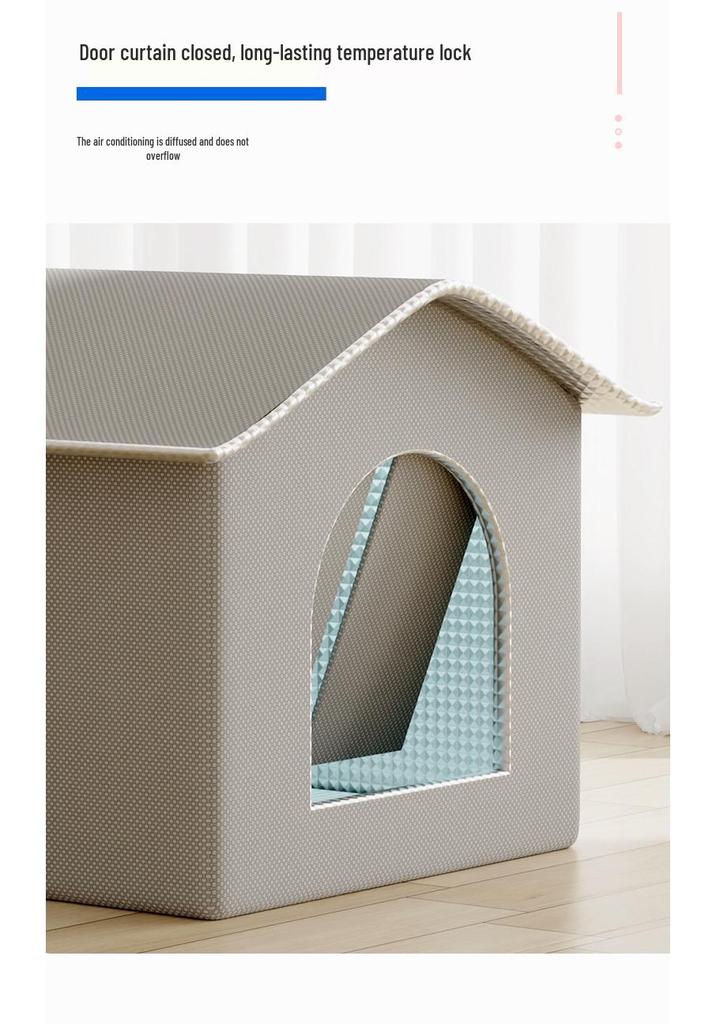 Universal Large Pet Cooling Cabin: Fully Enclosed Air-Conditioned Ice Bed for Cats and Dogs