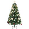Albero di Natale 180 cm con Addobbi 200 Luci LED Bianco Caldo 8 Modalità di Illuminazione 650 Rami Verde