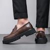 Men Shoes Fashion Loafers Slip On Shoes Thick Sole Casual Comfortable Walking Shoes