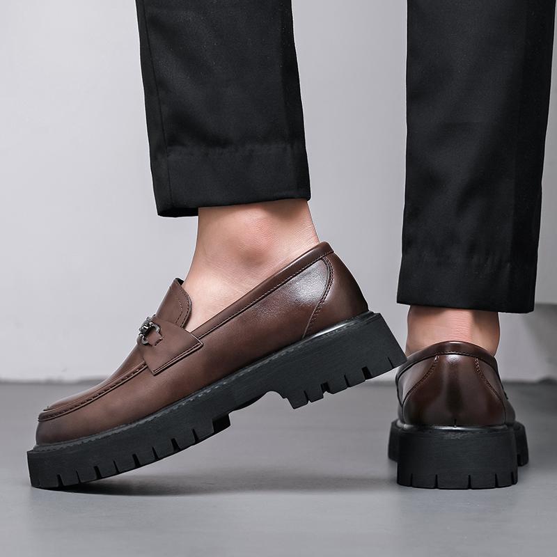 Men Shoes Fashion Loafers Slip On Shoes Thick Sole Casual Comfortable Walking Shoes