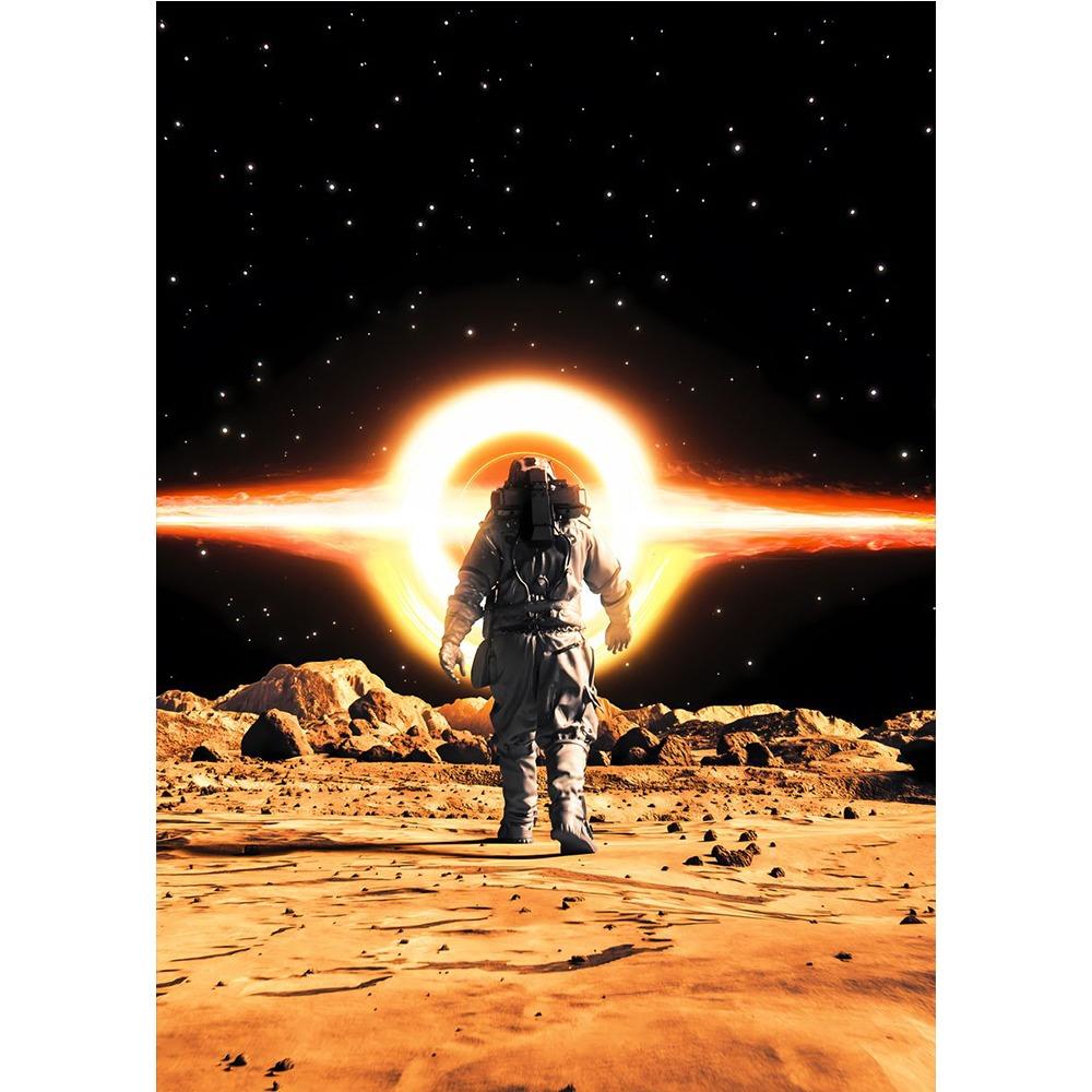 Poster și Print Astronaut Colorat în Spațiu Explorând Luna Pictură pe Pânză Planete Artă de Perete Modernă Pentru Living Decor Acasă