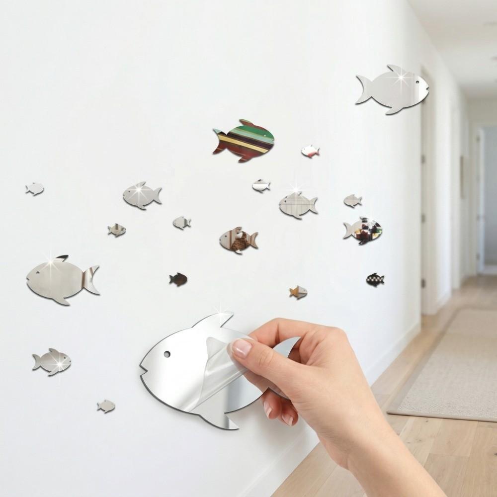 Frameless Fish School Wall Stickers Acrylic Novel Wall Sticker Modern Wall Sticker  Wall Decoration