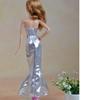 Elegantní stříbrné společenské šaty Oblečení pro panenky Barbie Oblečení pro panenku 1/6 BJD Dívčí dárek k Vánocům Oblečení pro panenky 1:6 Dětská hračka