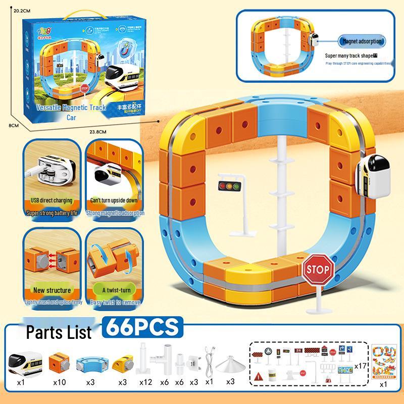 Magic Track Cube: Educational Shape-Shifting Building Blocks for Kids