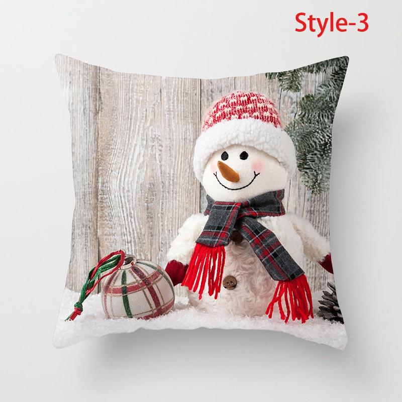 

С Новым годом Санта-Клаус, милый снеговик, Рождественский снеговик, декоративная подушка с принтом, кровать, диван, наволочка, украшение для спальни, подушка 45*45cm