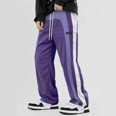 Sports Casual Pants Men's Striped Scimitar Sweatpants Trendy Brand Design Wide-leg Pants