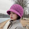 Hats Women's Fashion Versatile Mom Hat Wool Hat Ear Protection Hat Winter Plush Warm Peaked Cap Knitted Hat