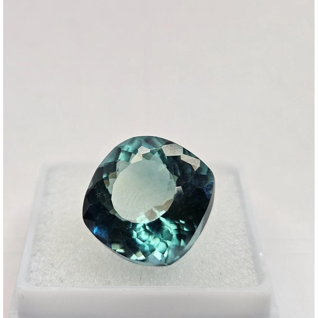 Certified Natural Teal Blue Tourmaline Cushion Cut 12-13 Ct Stunning Gemstone