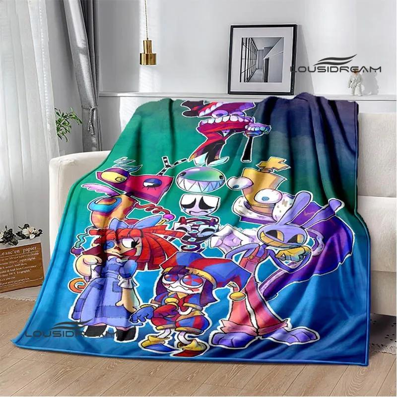 THE AMAZING DIGITAL CIRCUS Cartoon Blanket Warm Flannel Blankets Soft Cozy Blanket Sofa Travel Blanket Bed Linings Birthday Gift