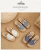 Women’s Ethnic Style Striped Cotton-Linen Slippers for Indoor/Outdoor Use