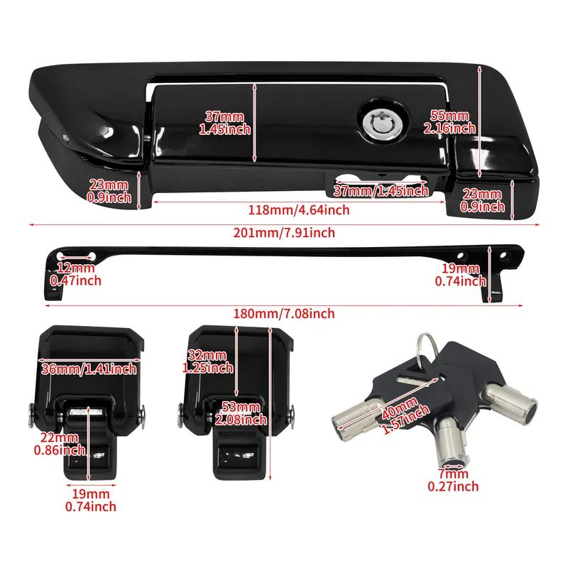Motorcycle Pack Trunk Lid Latch Lock Key Tour Luggage Hardware Kits For Harley Touring Road Street Electra Glide 2014-Up