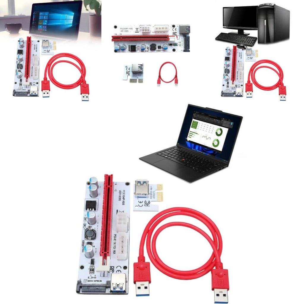 Pcie Pci-e Express 1x To 16x Gpu Extender Riser Card Adapter Btc Eth