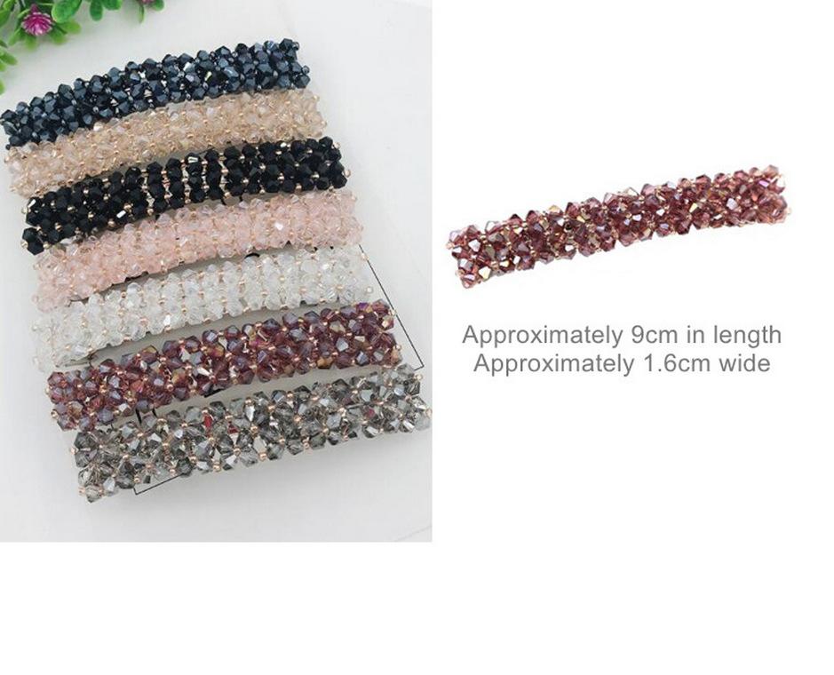 כיסוי ראש יהלומים נוצץ עם קליפס קצה ארוג בחוט דייג קריסטלי