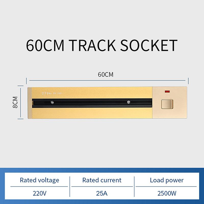 40/60/80CM Hidden Electric Extension Sockets,Power Track Socket,Kitchen Power Track Socket Movable Surface Mounted Wireless Sliding Socket
