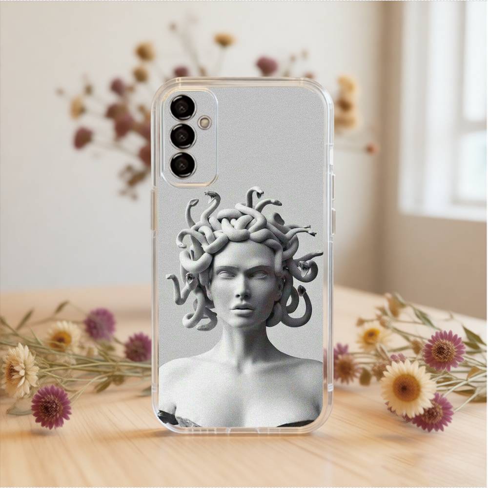 Méduse Mythologie Grecque Coque de Téléphone Pour SamsungA10,12,20,21S,30,31,40,50,51,52,70,71 Housse Transparente