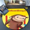 Curious George And Elephant Adventure Round Rug for Livingroom,Bedroom, Palyroom, Chair Rug, Area rug, Circle Carpet, Fan Christmas gift