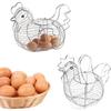 Chicken-Shaped Egg Basket Metal Chicken Shaped Wire Egg Storage Basket Holder Rack - Store 24 Eggs for Home Kicthen