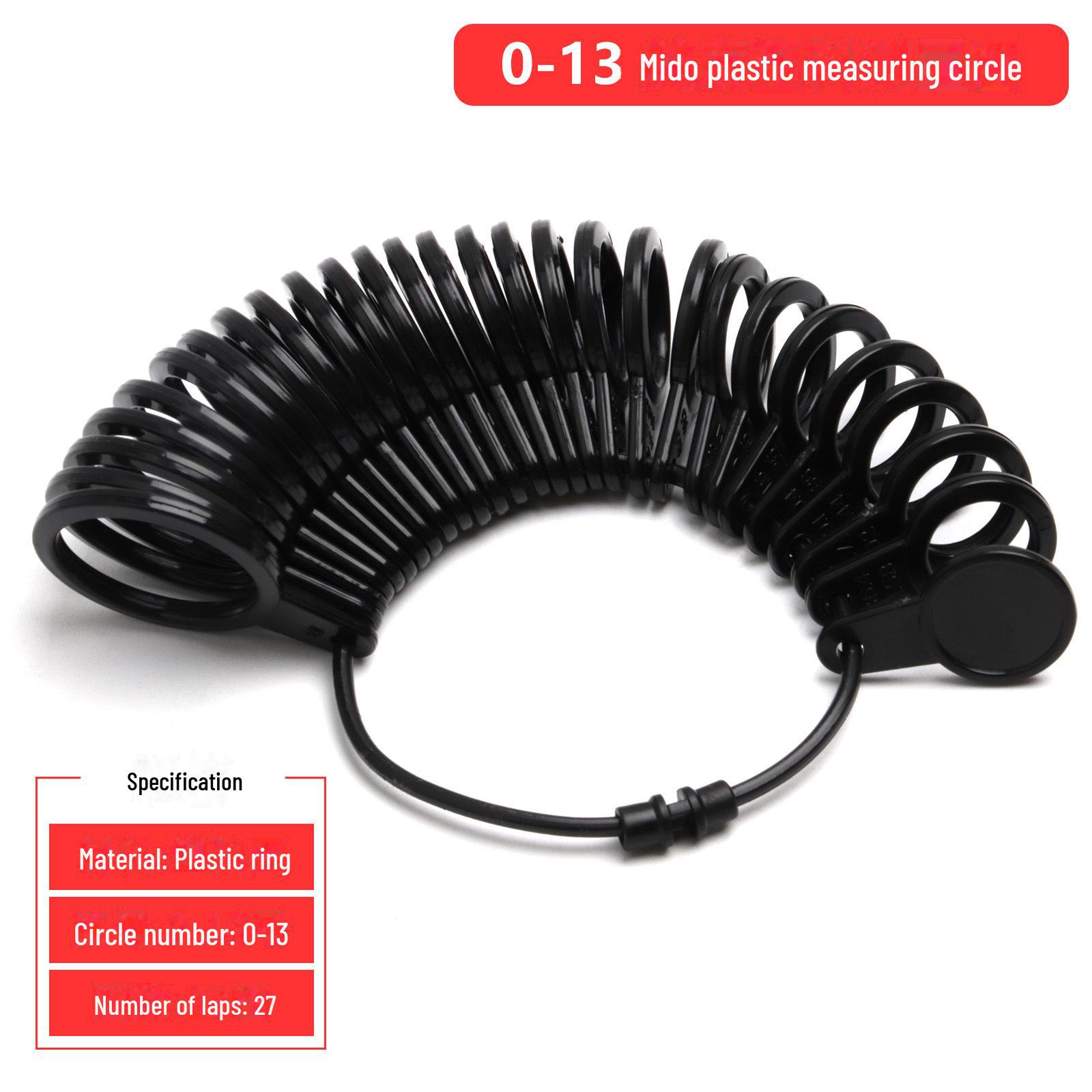 

Мерная линейка для измерения размера кольца по стандарту США с регулируемыми пластиковыми кольцами