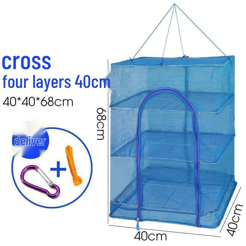 Foldable Sun-Dried Fish Net Enclosure: Five-Layer Thick Anti-Fly Drying Bag for Dried Goods