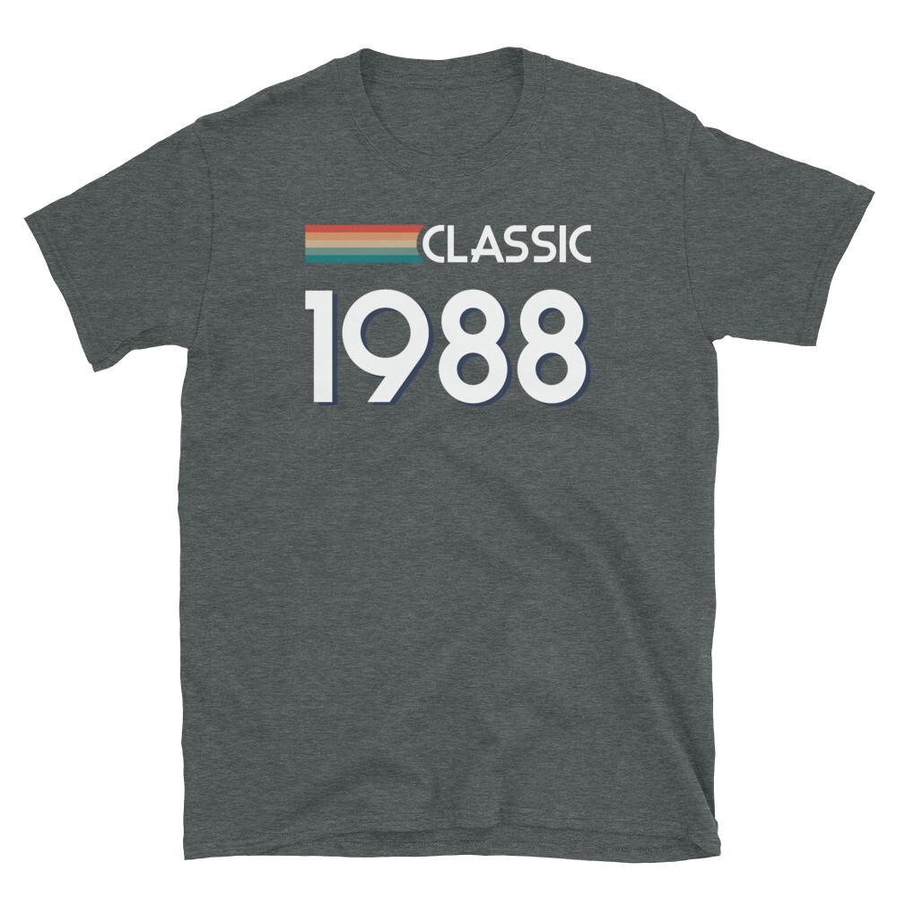 Classic Retro Inspired Graphic Birthday 1988 Vintage Short-Sleeve Unisex T-Shirt