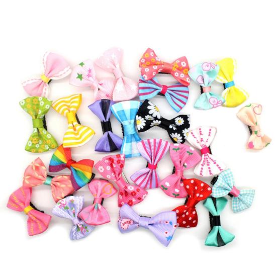 

10 разноцветных бантиков-заколочек Mixed color