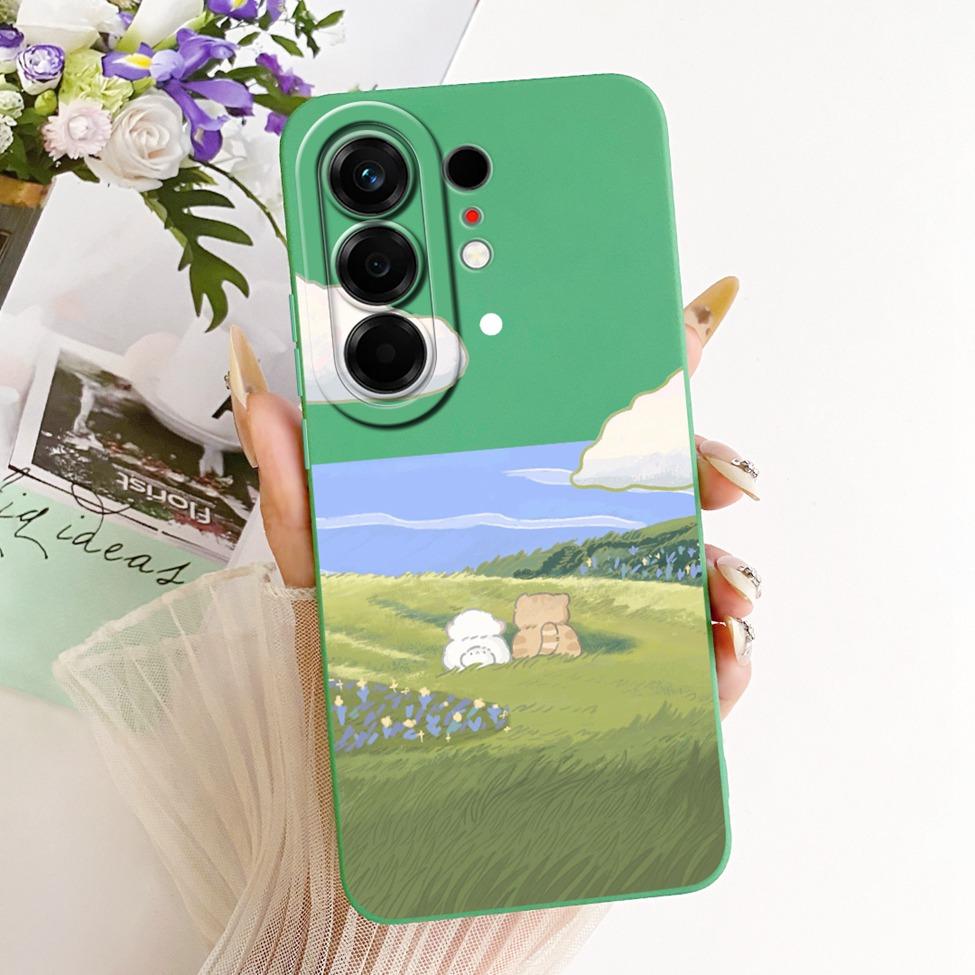 Hülle Für Tecno Camon 50 4G Cover CN5 Luxus Mode Blumen Kawaii Niedlich Bemalt Stoßfest Silikonhülle Für Techno Camon 50 4G