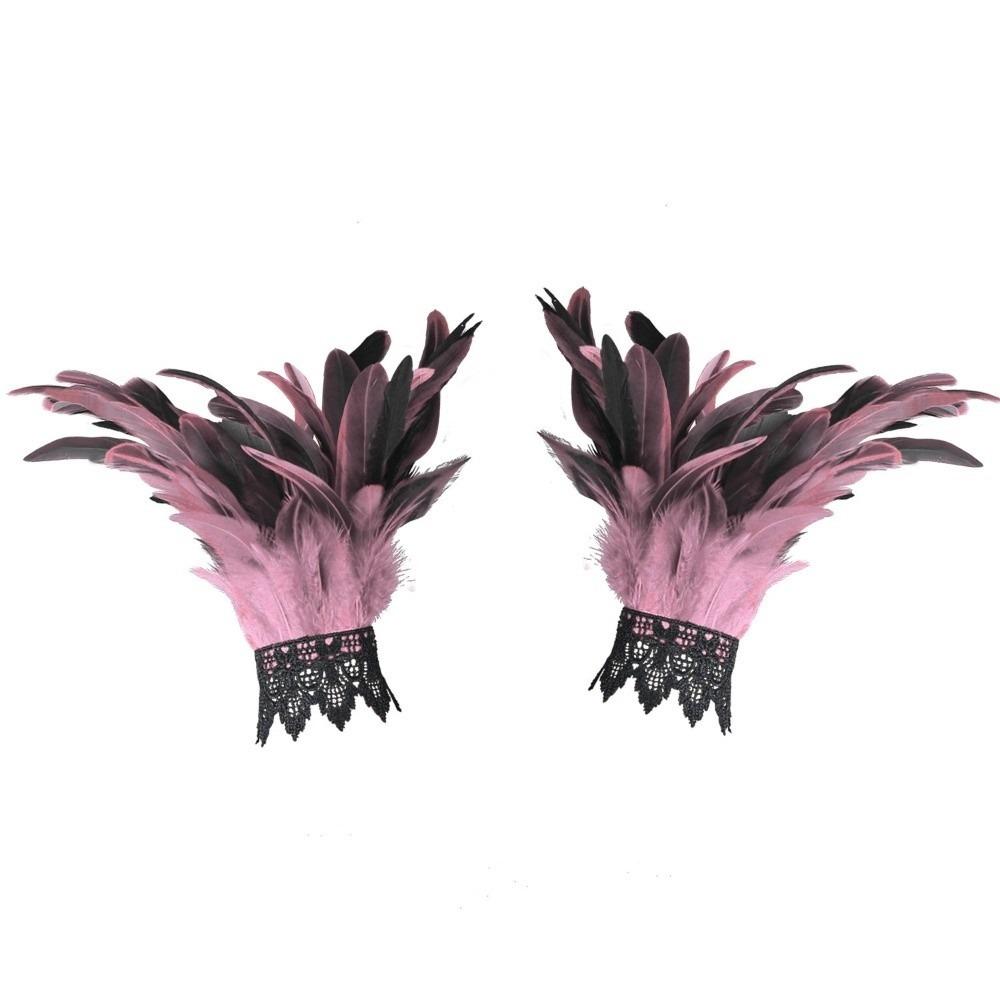 Adjustable Fluffy Feather Wrist Cuffs Black Plume Bracelet New Wristband Themed Party