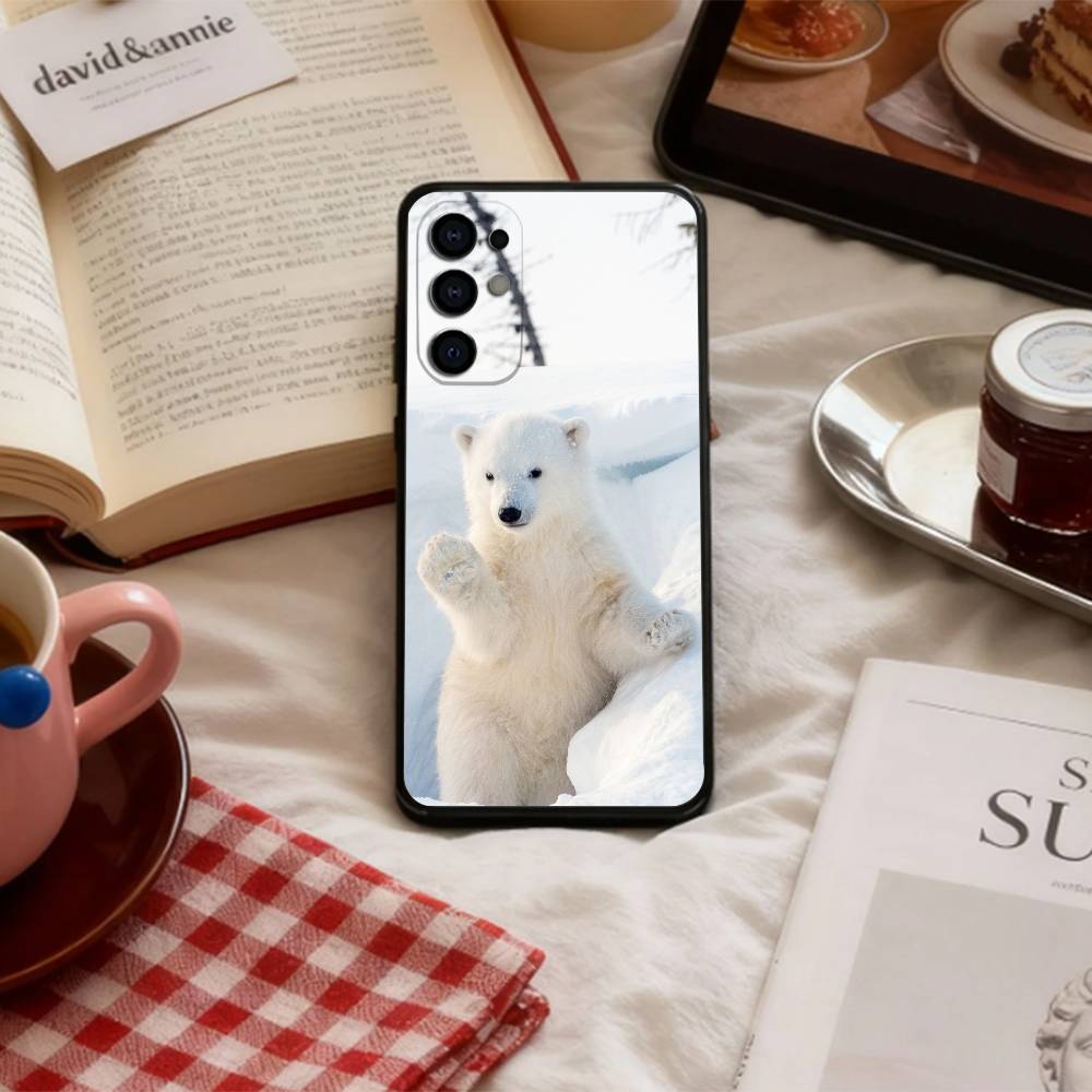 Chonky P-Polar bear Phone Case For Samsung S 25,24,23,22,30,21,10,9,Ultra,Plus,Lite,FE,4,5 G Soft Black Case