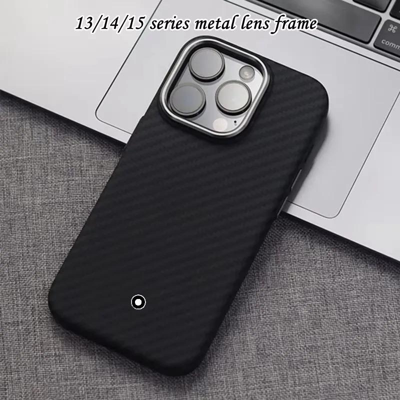 High End Busine Sle 3D Carbon Fiber Magsafe Phone Case for IPhone 17 16 Pro Max 13 14 15 Wireless Charging Shockproof Cover Bla