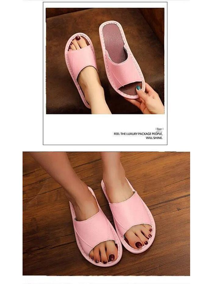 Unisex Echtleder Rindsleder Hausschuhe: Rutschfest, Bequem, Lässig und Kühl für Alle Jahreszeiten