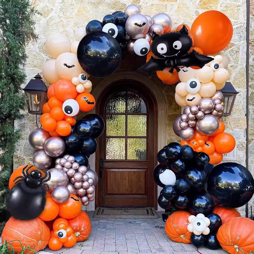 Halloween Balloon Set, Spider Eye Balloon Chain Set, Holiday Party Supplies Balloon Decoration