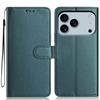 For iPhone 17 Pro Max Wallet Case with Strap/Multiple Card Slots Solid Color Leather Stand Phone Cover