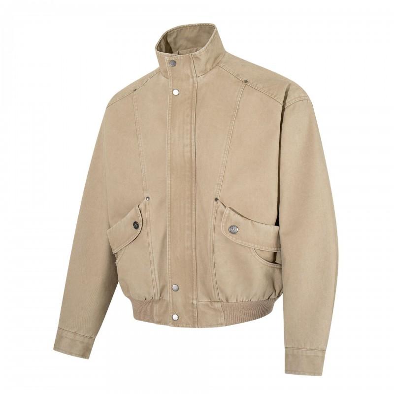 26121 High Street American Style Metal Buckle Jacket Loose Fit Cargo Coat Men